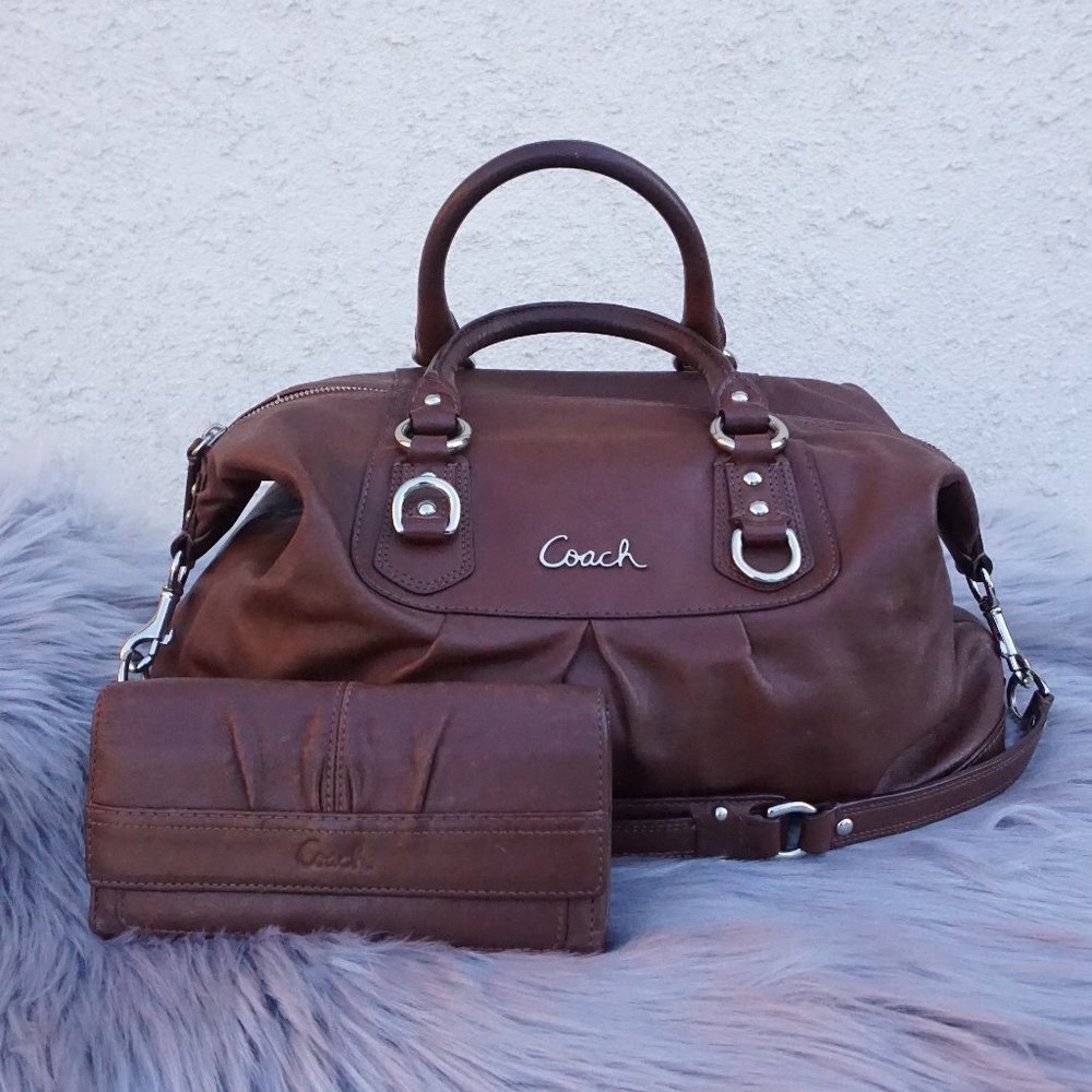 COACH Ashley Slouchy Carryall Satchel & Wallet Set
